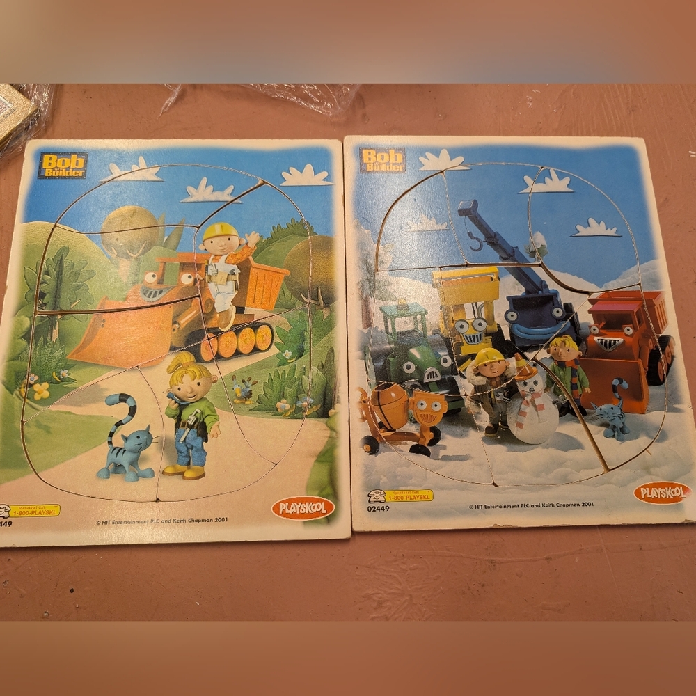 Vintage Playskool‎ Bob the Builder Puzzle Set - Blue and Green